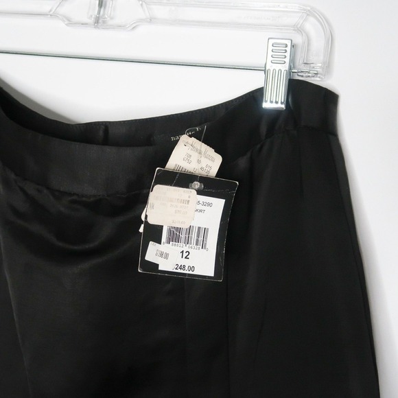 Nanette Lepore NEW Womens Midi Skirt 12 Black Linen Blend Pencil Office Career - Picture 5 of 8